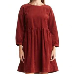 MADEWELL Easy Corduroy MiniDress, Burgundy